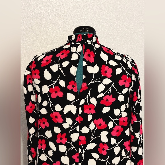 Kate Spade Vintage Fleur Crepe Pink/Red Floral Mini Dress-Women Size XSm… - Picture 5 of 10